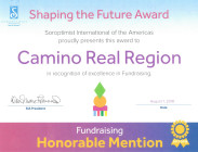 Soroptimist Honorable Mention Certificate