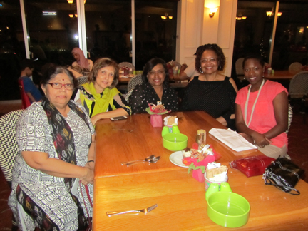 Ginger and daughter with Singapore Soroptimists